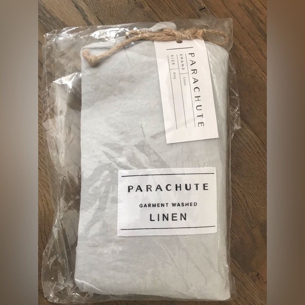 Parachute king size linen shams in cloud set of 2